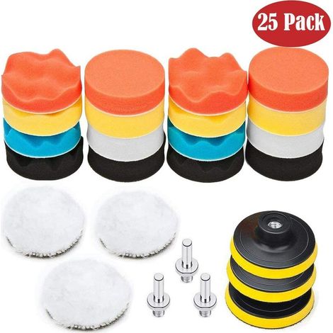 22pcs 3-inch Car Polishing Sponge Buffing Kit with Adapter Kit for Car Buffing Buffing Buffing (1/5)