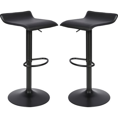Set di 2 sedie da bar, sgabelli da bar, sedia da bancone moderna, sedia girevole, sgabello regolabile in altezza 360° Sedie da Cucina Sgabello Alto Facile da Montare Cucina Casa Nero (1/5)