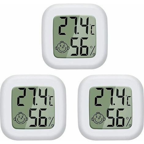 Hygromètre 3 pièces Mini LCD thermomètre numérique chambre de bébé salon bureau réfrigérateur thermomètre intérieur et hygromètre (1/3)