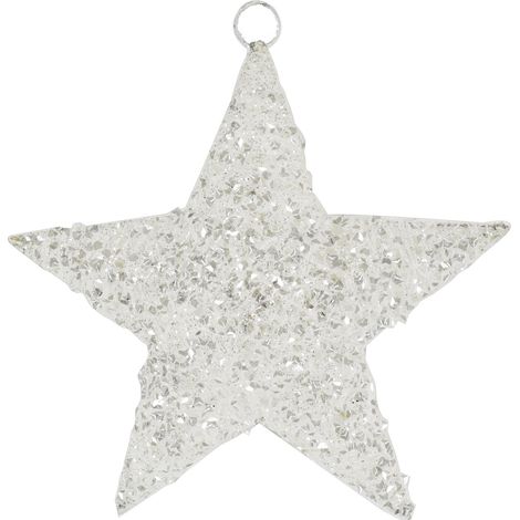 MAURY'S GLITTER WHITE APPENDINO NATALIZIO A STELLA 3D DA 25 CM (1/2)