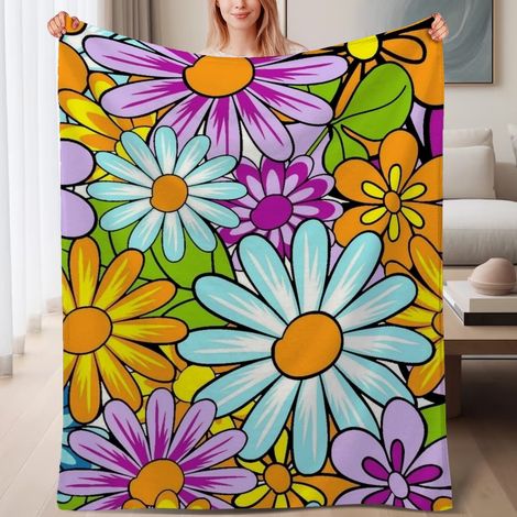 Couverture de lit en polaire, jeté doux et chaud de printemps, légère et luxueuse en microfibre de polyester, décoration intérieure, cadeau adapté pour hommes femmes,6080 pouces (1/4)