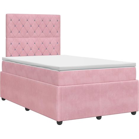 Maison Exclusive - Lit boxspring avec matelas Rose 120 x 200 cm Velours (1/5)