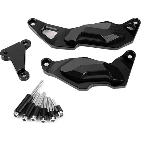 Plaque de protection de moteur coulissante pour moto, compatible avec KAWASAKI Ninja 400, noire. (1/5)