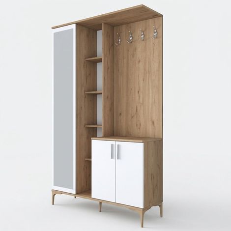 Mueble de entrada con espejo y perchero Estia (1/4)