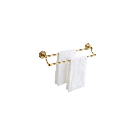 Toallero de baño, Toallero de baño, Toallero de latón vintage, Accesorios de baño, Dorado, 60cm-Crezuo