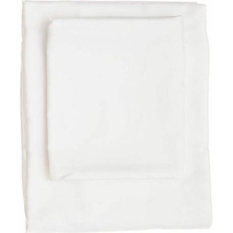 Completo letto - 1 copripiumino 220 x 240 cm + 2 federe 60 x 60 cm - Satinato 100% cotone - Bianco (1/4)