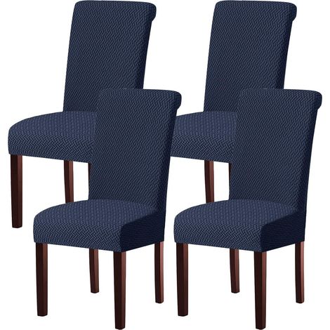 Stuhlhussen 4er Set, Stretchbezug für Schwingstuhl, abnehmbar, waschbar, marineblau (1/5)