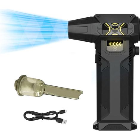 Ventilateur à turbine portable ultra-puissant de 130 000 tours/minute, vitesse réglable en continu, avec aspirateur intégré pour voiture.