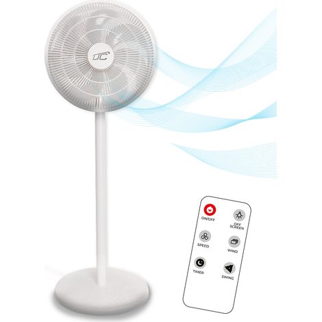 WT114 55W 14" Standventilator mit Digitalanzeige, Fernbedienung, Weiß [NX] (1/4)