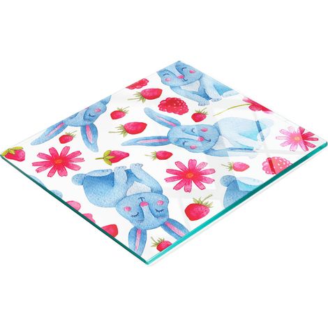 Planche décorative multifonctionnelle de cuisine en verre trempé, lapin 60 x 52 cm (1/5)