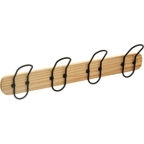 Percha metálica de madera, 4 cabezas (1/2)
