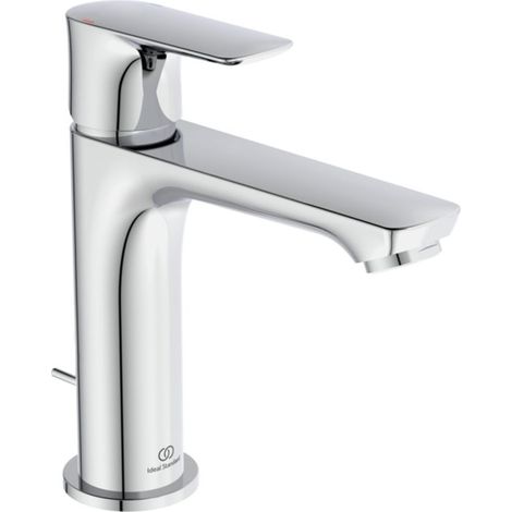 Ideal Standard Grifo lavabo Connect Air, Grande Slim, con vaciador, Salida 125mm, Cromo, A7012AA