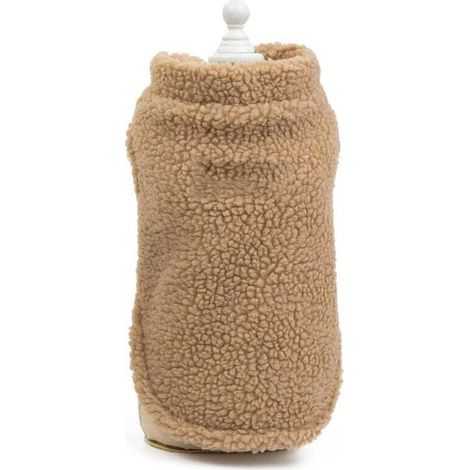 CSPARKV-EU(cou : 23 cm dos : 20 cm poitrine : 32 cm)Vêtements pour Animaux Manteau d'hiver Chaud en Polaire pour Petit Chien Fleece Pullovers Chiot Chat Sweater Jumper Chihuahua Costume Marron S