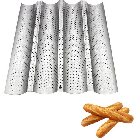 Moule à Pain Perforé Antiadhésif pour Cuisson de Baguettes et Toasts (1/5)