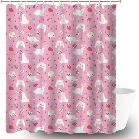 Rideau de douche en polyester 180x180 lavable rideau séchage rapide pour salle de bain d’amis (1/5)