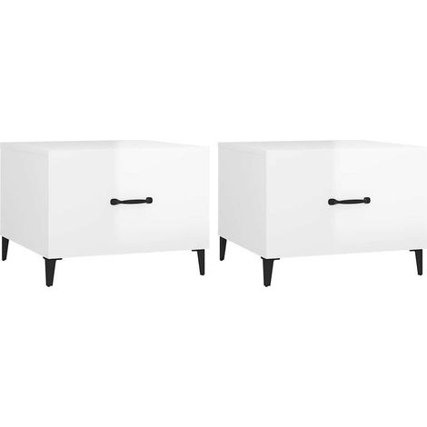 Maison Exclusive - Couchtische mit Metallbeinen 2 Stk. Hochglanz- (1/5)