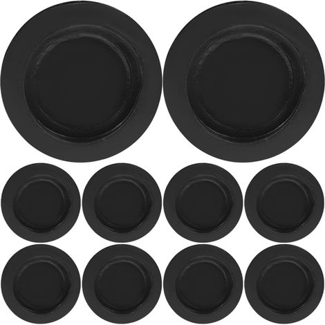 Set di 10 tappi in gomma nera a doppio strato, diametro interno 30 mm, fondo tondo per salvadanai e casseforti, accessori sicuri e riutilizzabili. (1/5)