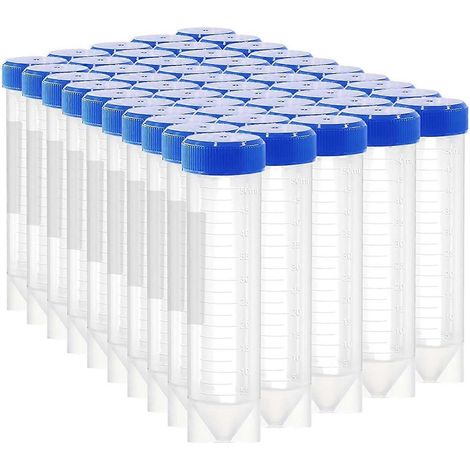 50-ml-Kunststoffzentrifugenröhrchen mit Schraubverschluss, konische Röhrchen mit Verschlusskappen (siehe Abbildung) (1/5)