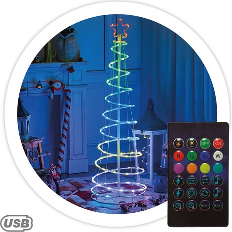 Árbol LED inteligente vía bluetooth y mando Hode 1,5M 24 funciones RGB IP44 (1/5)