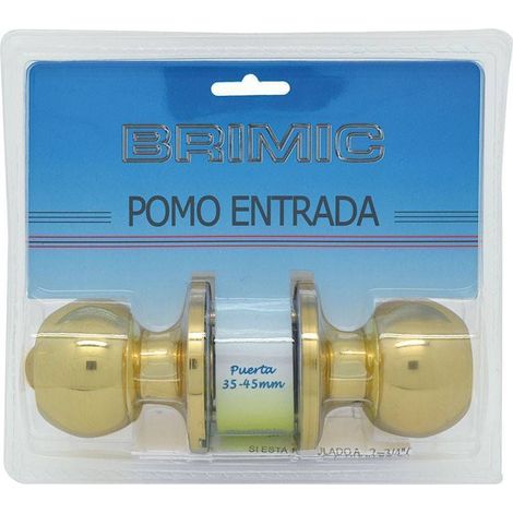 Pomello per porta a sfera in ottone lucido