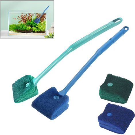4 Pcs Eponge Aquarium Nettoyage avec Manche Long de 40cm jardin bassin étang (1/5)