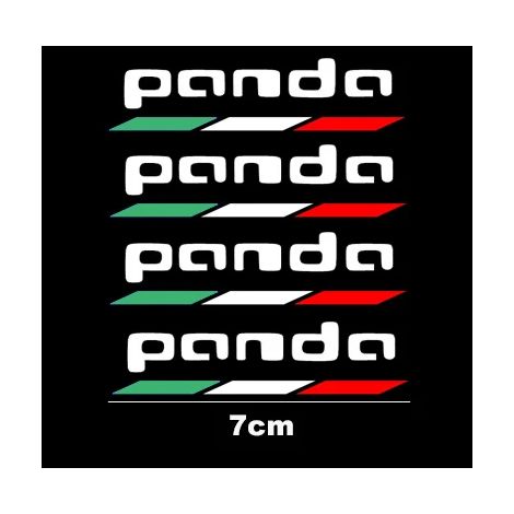 (Panda) Lot de 4 autocollants pour carrosserie, compatibles avec Fiat 500, 500X, 500L, 500C, 500E, Punto Tipo, Panda et Bravo. Accessoires auto. (1/4)