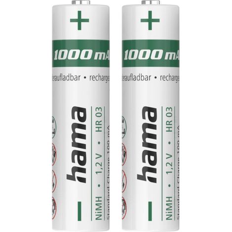 Batteries NiMH, AAA Micro, 1000 mAh, 1,2 V, prêt à l’emploi immédiatement,