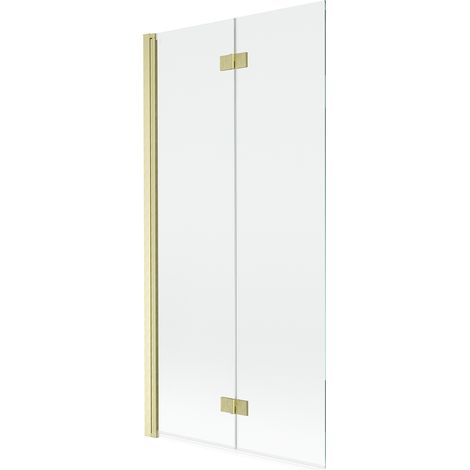 Mexen Mist mampara de ducha 2 alas izquierda 90 x 150 cm, transparente, dorado cepillado - 8A9-090-002-55-00-L