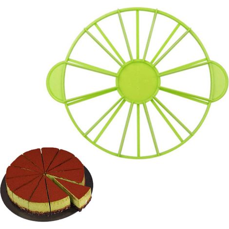 Separatore in plastica verde per torte e crostate: marcatore rotondo multifunzionale per 10/12 fette uguali. (1/5)