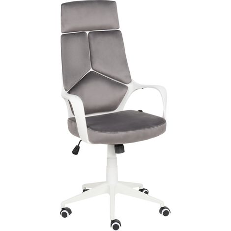 Silla de oficina tapizada de terciopelo giratoria con altura ajustable reclinable espuma moldeada por inyección gris Delight (1/5)