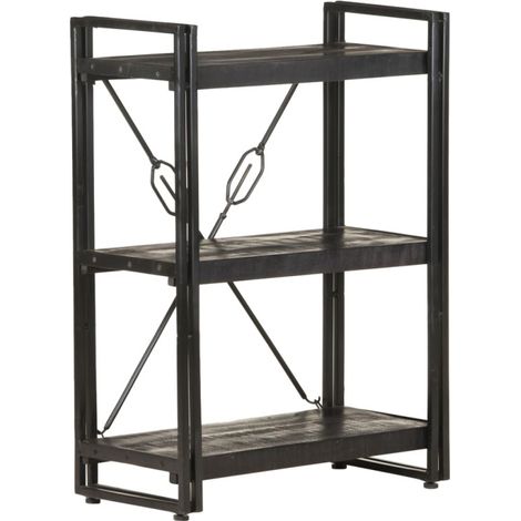 vidaXL Bibliothèque à 3 niveaux 60x30x80 cm Bois de manguier massif