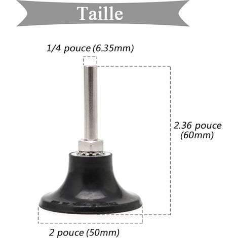 2Pcs 50mm Plateaux de Polissage Disc Pad Support Disque Abrasif Ponçage Mandrin avec Tige de 6.35mm Support de Disque Ronde à Verrouillage Changement Rapide pour Outil Rotatif Ponçage Polissage (1/5)