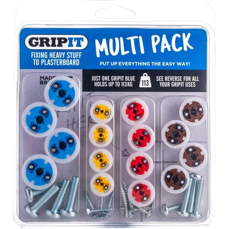 Gripit Plasterboard Fixings Multi Pack, 16 Piece