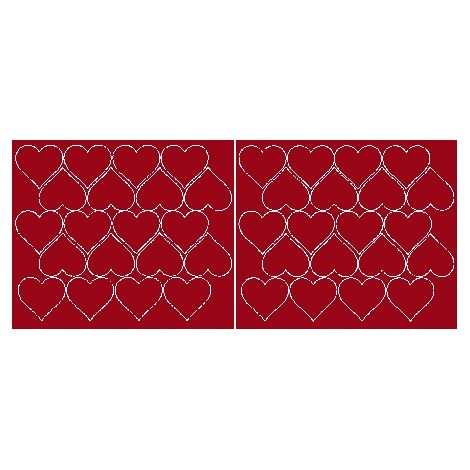 Adesivi a forma di cuore per San Valentino, 5 cm, 40 pezzi, rosso scuro opaco