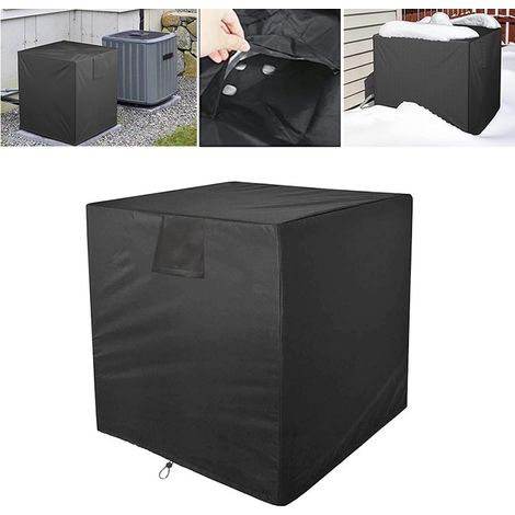 Funda protectora exterior para aire acondicionado, impermeable, resistente al viento y a la nieve, de color negro, apta para unidades de 61 × 61 × 76 cm (24 × 24 × 30 pulgadas).