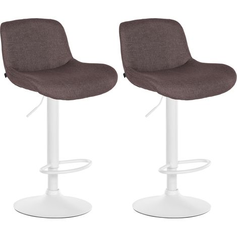2er Set Barhocker Solon Weiß dunkelbraun Stoff