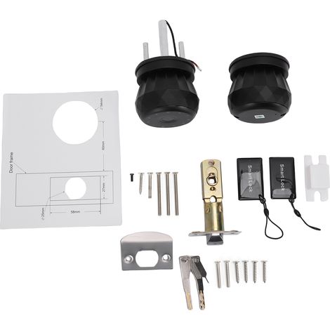 Serrure de porte intelligente électronique avec empreinte digitale, carte-clé Bluetooth, contrôle par application, compatible WiFi, plusieurs méthodes de déverrouillage, poignée noire élégante pour la (1/5)
