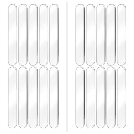 Packung mit 20 Schranktürpuffern, gestreiften, transparenten Gummipuffern, Stuhlschutz, selbstklebenden Wandschutz, zur Geräuschreduzierung, Türstoppern (1/5)