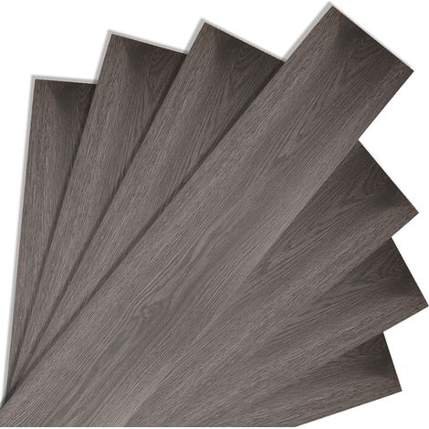 Wolketon Strisce per pavimenti in PVC autoadesive - Confezione da 63 strisce viniliche autoadesive - 9 m² - Chêne Nuit