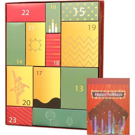 Boîtes De Calendrier De L'Avent De Noël 12 Jours Décorations De Noël Vides 12 Cases Boîte Calendrier Décorative Pour Fête Anniversaire Mariage Salon Chambre Fenêtre Cheminée Couples (1/5)