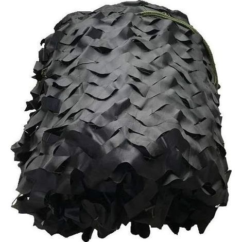 Camouflage Filet Armée Camo Net pour la Chasse Thème Militaire Tir Décoration Parasol Camping et Cacher Jardin Décoration,2x3m,noir (1/5)