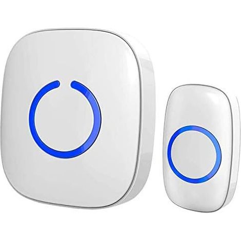 Sonnette sans fil pour la maison : 1 sonnette et 1 récepteur de sonnette à brancher (blanc) (1/3)