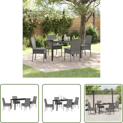 vidaXL Set da Pranzo per Giardino 5 pz Grigio (1/5)