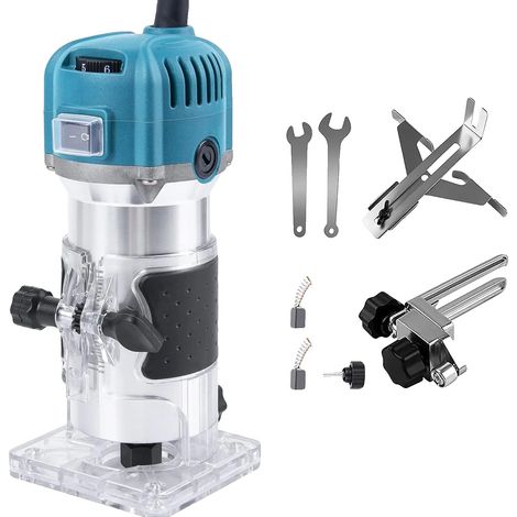 Défonceuse en bois, moteur tout en cuivre de 800W, 6 vitesses réglables, Prise EU (1/2)