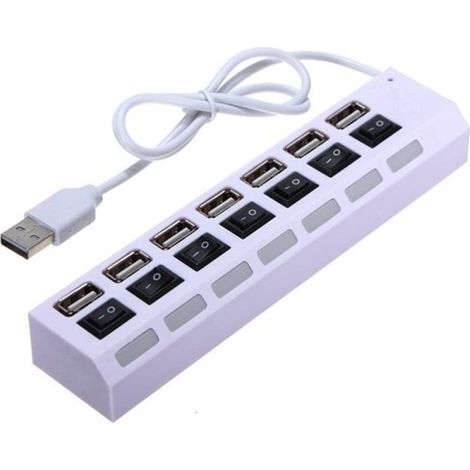 Hub USB 2.0 à 7 ports avec interrupteurs individuels et LED (1/4)