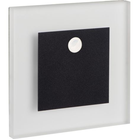 Lampada a LED per le scale - Detettore PIR - Infisso sul muro - Nero - 75x75 mm (1/5)