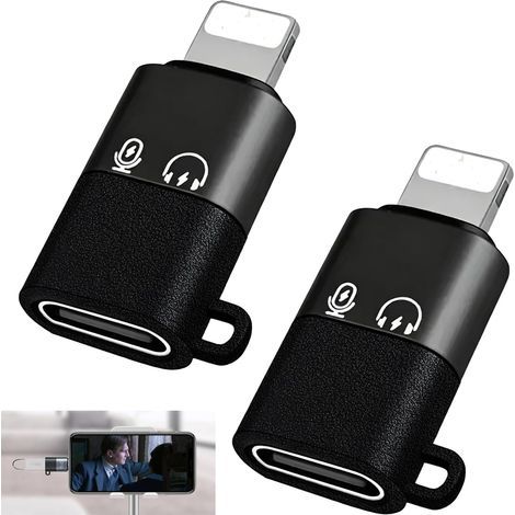 Lot de 2 adaptateurs USB C vers Lighting pour DJI Mic Mini USB C vers iOS OTG, récepteur de microphone sans fil pour iPhone série 14/13/12/11, prise en charge de la charge et le transfert de données (1/5)