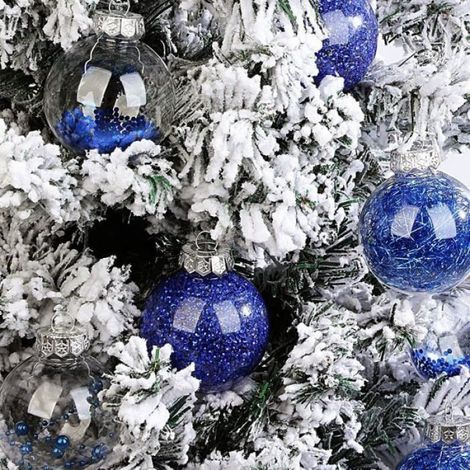 Boules de Noël, 24 Pcs Étincelants et Boules Suspendues pour Sapin de Noël, Peut décorer les arbres de Noël et les fenêtres, et (1/4)
