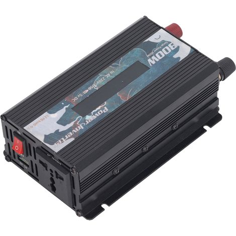 300-W-Sinus-Wechselrichter (12 V Gleichstrom auf 220 V Wechselstrom) mit Kfz-Stecker, 2,0-A-USB-Ladegerät und schwarzem LCD-Display für unterwegs (1/5)