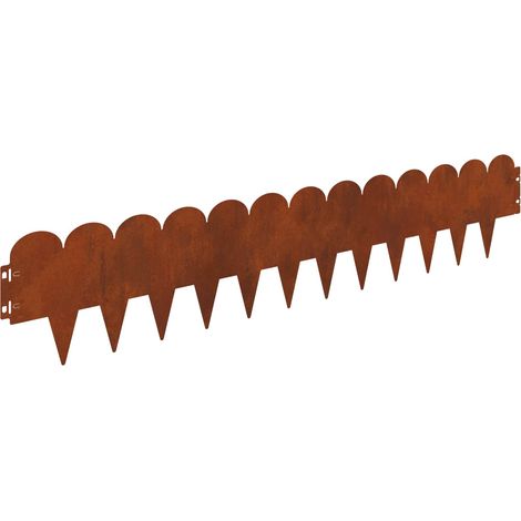 Raseneinfassung 10 pcs 103 x 20 cm Stahl Rostig vidaXL